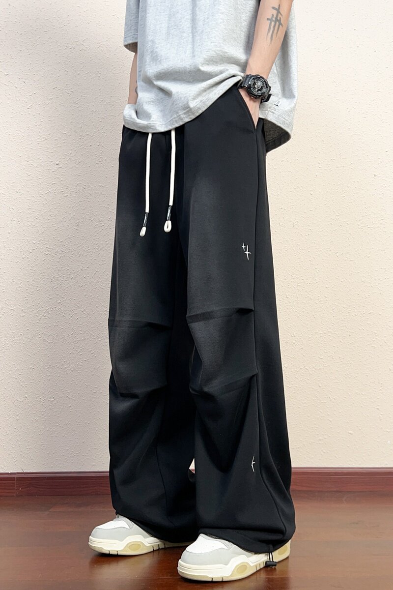 春季新款休闲裤男士高街直筒宽松潮牌垂感阔腿运动裤子K2708-P52,男装休闲裤,星座610（原A335）