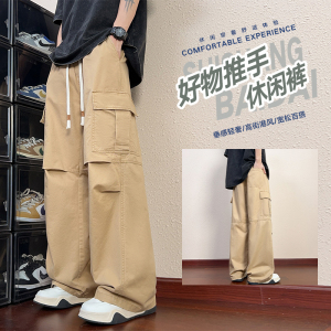伞兵工装裤男春夏时尚潮牌宽松直筒冲锋纯棉休闲裤K2713-P52图片