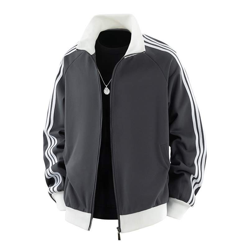 复古美式条纹立领夹克秋新款日系百搭oversize外套潮Q5567-P50，男装夹克，星座610（原A335）