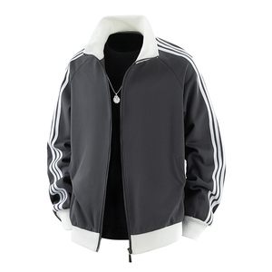 复古美式条纹立领夹克秋新款日系百搭oversize外套潮Q5567-P50，男装夹克，星座610（原A335）