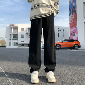 牛仔裤男秋冬直筒男裤时尚潮牌男生裤子宽松阔腿裤男款TS112-P45图片