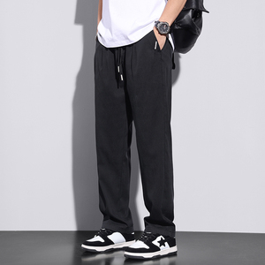冰丝速干休闲裤男韩版潮流夏季新款宽松垂感运动阔腿裤K2327-P50