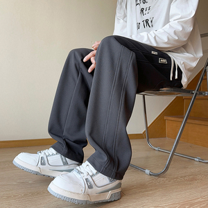 美式休闲裤子男款秋季新款高街潮牌直筒宽松百搭阔腿裤K301-P40图片