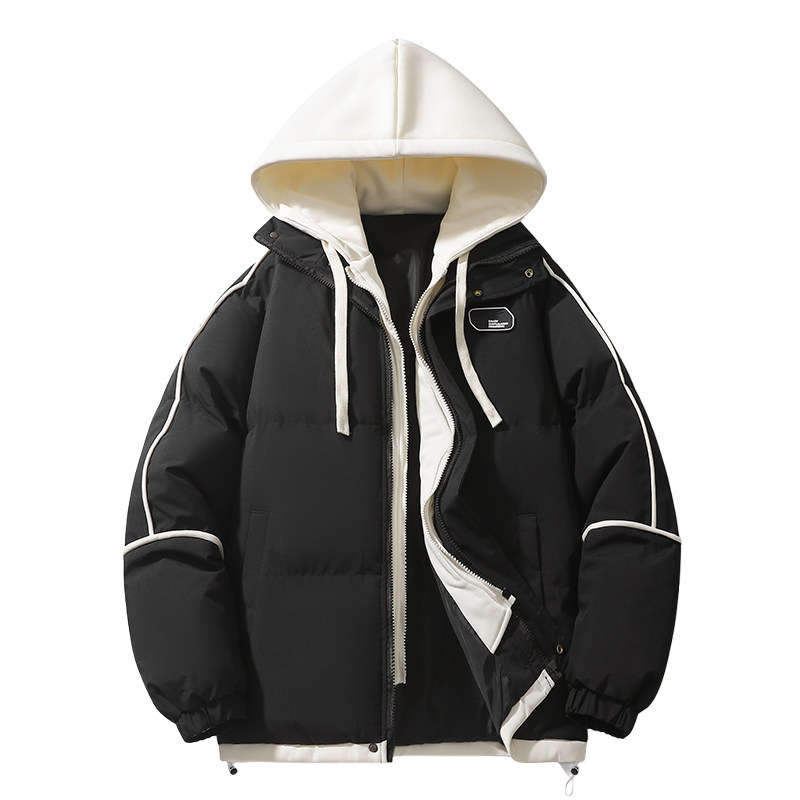 假两件棉衣男女冬季宽松加厚保暖情侣面包服连帽棉服MY0888-P82,男装棉衣,星座610（原A335）