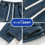 复古牛仔裤男秋2025新款美式高街宽松直筒弯刀阔腿裤Q29191-P48，男装牛仔裤，星座610（原A335）