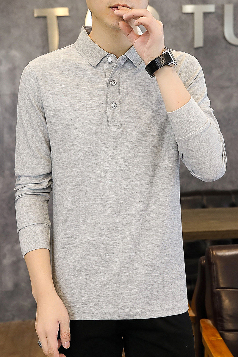 长袖t恤男士2025年秋季新款宽松翻领休闲POLO打底衫PL8891-特P45，男装Polo衫，星座610（原A335）