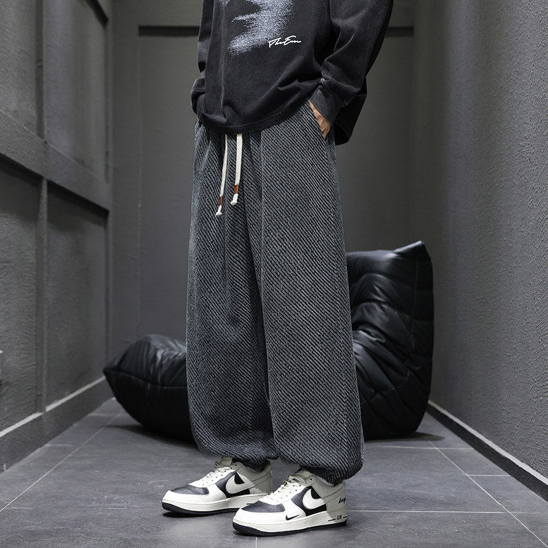 男春宽松直筒垂感休闲长裤潮牌美式提花阔腿裤Q29150-特P35，男装休闲裤，星座610（原A335）