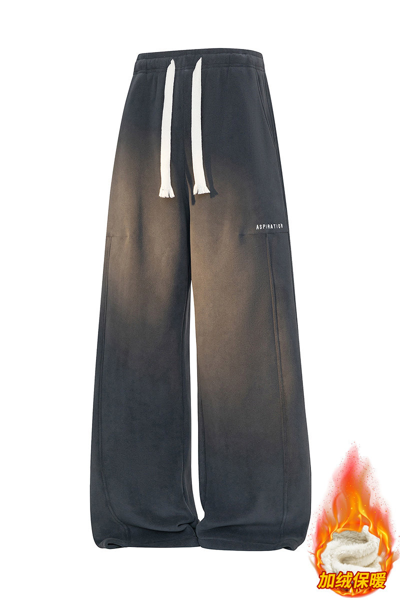 加绒直筒休闲卫裤男士2025冬季加厚宽松潮牌运动裤JR29187-P45,男装休闲裤,星座610（原A335）