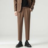 春季男士裤子痞帅轻熟风修身直筒松紧腰小西装毛呢裤子CY86-P48，男装西服套装，星座610（原A335）