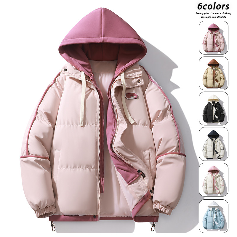 假两件棉衣男女冬季宽松加厚保暖情侣面包服连帽棉服MY0888-P82图片