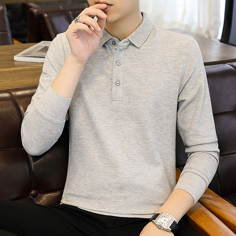 长袖t恤男士2025年秋季新款宽松翻领休闲POLO打底衫PL8891-特P45,Polo衫,星座610（原A335）