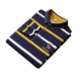 长袖t恤男士秋季新款衬衫领POLO衫条纹潮流百搭打底衫PL8851-P40，男装T恤，星座610（原A335）