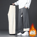 2026新款休闲裤男宽松直筒男士阔腿长裤冬加绒运动裤JR29189-P45，女装休闲裤，星座610（原A335）