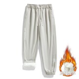 加绒休闲裤男冬季宽松束脚加厚长裤男士运动裤卫裤JR303B-P45，男装休闲裤，星座610（原A335）