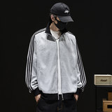 复古美式运动风立领拉链夹克男春宽松休闲百搭条纹外套Q5567-P50，男装夹克，星座610（原A335）