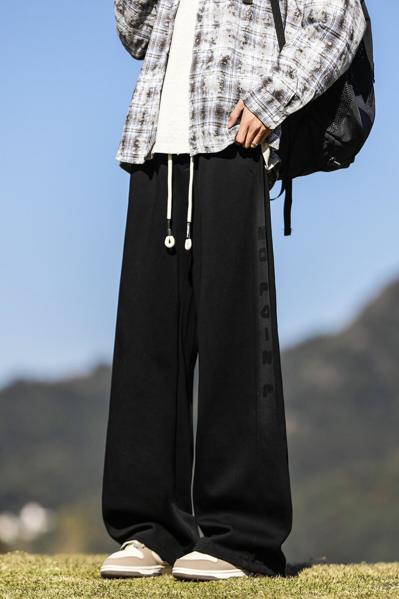 春季新款潮牌休闲裤男士高街直筒宽松垂感阔腿运动长裤K2709-P52图片