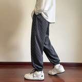 港风春季休闲裤潮牌抗皱阔腿裤百搭灯芯绒垂感卫裤Q2370-P40，男装休闲裤，星座610（原A335）