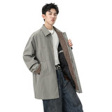 夹克男2025新款高级感痞帅秋季宽松中长版风衣外套Q5539-P78，男装夹克，星座610（原A335）