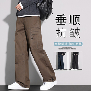新款休闲工装裤男士2025秋季潮牌宽直筒裤子K6653-P60图片