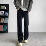 美式vibe裤子男秋冬高街微喇黑色牛仔裤修身直筒休闲裤K1930-P45，男装牛仔裤，星座610（原A335）