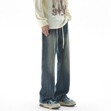 微喇牛仔裤男士秋冬直筒潮牌痞帅美式高街休闲长裤K1931-P45，男装牛仔裤，星座610（原A335）