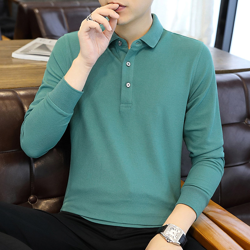 长袖t恤男士2025年秋季新款宽松翻领休闲POLO打底衫PL8891-特P45，男装Polo衫，星座610（原A335）