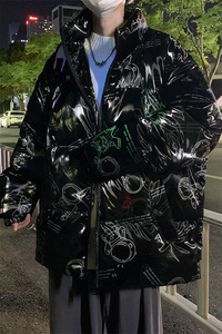 夜间面料发亮 冬季新款男士潮流休闲加厚保暖棉衣外套MY006图片