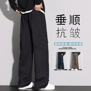 新款休闲工装裤男士2025秋季潮牌宽直筒裤子K6653-P60图片
