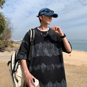 港风短袖T恤男夏季新款潮牌重磅宽松男生纯棉打底半袖T060-P40图片