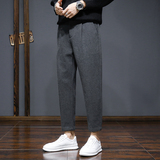 毛呢休闲裤男士韩版潮流秋季新款锥形长裤九分西装裤K656-P50，男装西服套装，星座610（原A335）