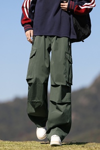 垂感工装裤男春夏款休闲宽松直筒美式机能大口袋伞兵裤K2716-P40图片