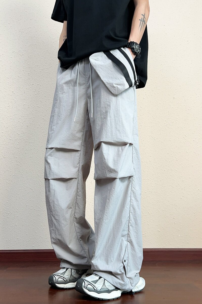 美式机能冲锋裤男夏季户外防水登山阔腿降落伞工装裤子K2706-P40图片