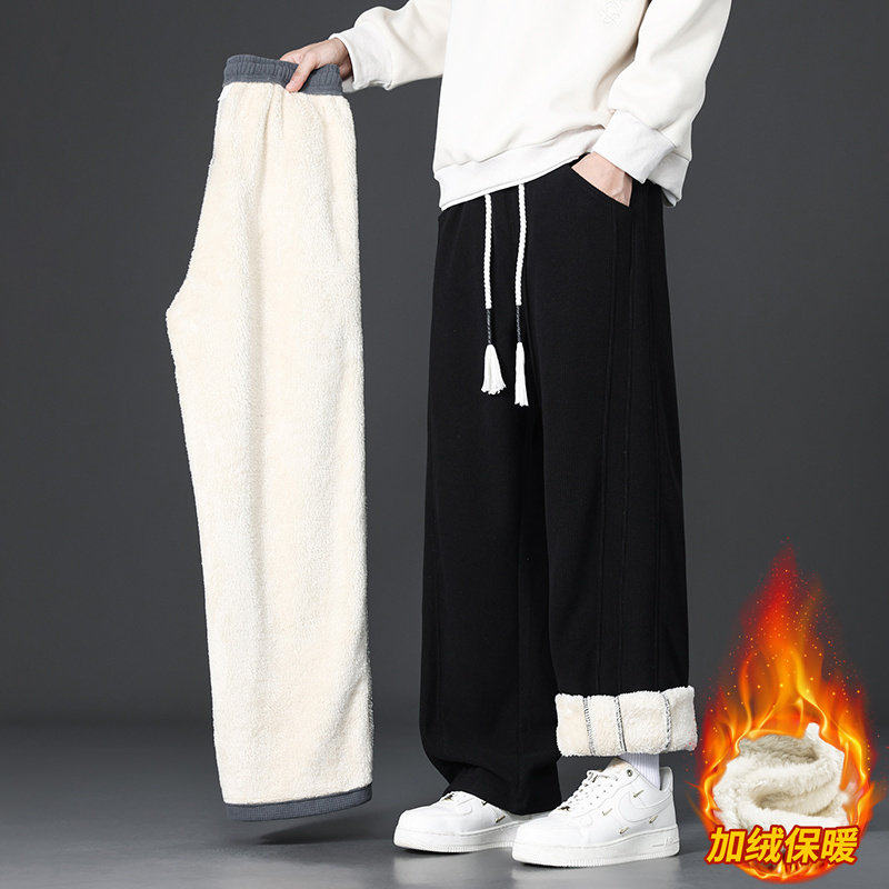 2026新款休闲裤男宽松直筒男士阔腿长裤冬加绒运动裤JR29189-P45，女装休闲裤，星座610（原A335）