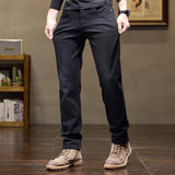 春季美式潮牌复古牛仔裤男时尚修身韩版弹力潮流直筒长裤K879-P52，男装牛仔裤，星座610（原A335）