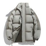 港风三条杠面包服冬季立领纯色加厚上衣外套棉衣男MY7777-P70，男装棉衣，星座610（原A335）