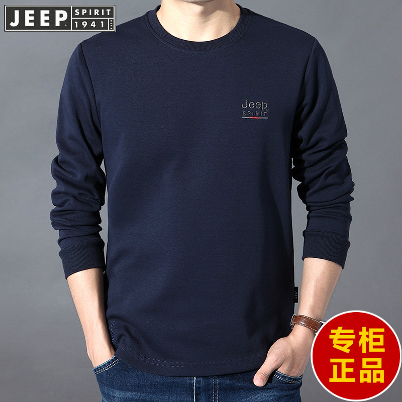 JEEP男装圆领长袖t恤大码