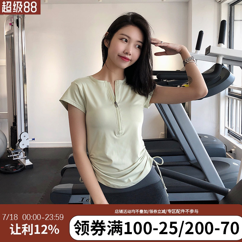 annerun短袖t恤女显瘦运动上衣