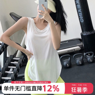 annerun宽松健身罩衫女无袖T恤休闲跑步训练瑜伽上衣宽松运动背心
