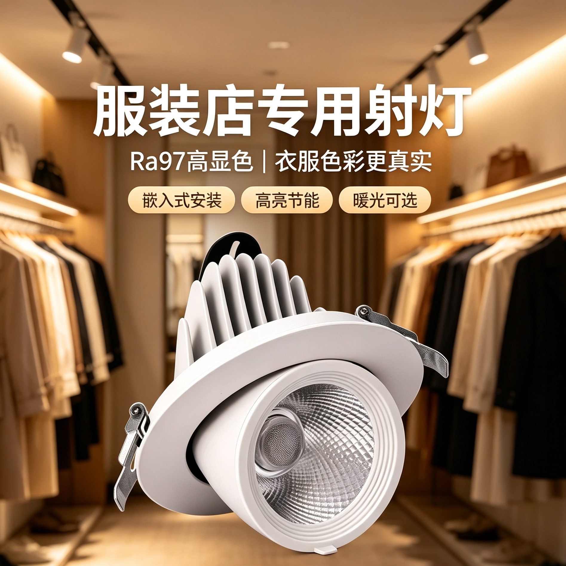 嵌入式象鼻灯服装店射灯店铺射灯
