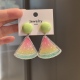 春夏渐变色西瓜耳环耳夹女度假风搞怪耳饰无洞耳夹