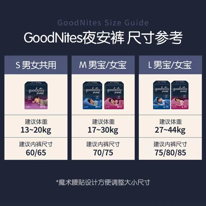 韩国好奇goodnites夜安裤拉拉裤大童宝宝超大码xxxxl号儿童纸尿裤