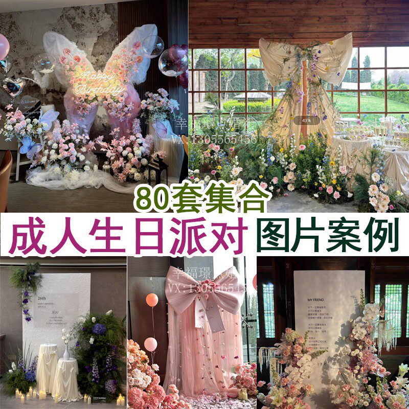 新品成人礼生日宴十八岁网红派对布置图片案例谈单宣传资料