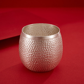 顺庆银楼足银999茶杯锤纹茶杯素银古法杯新中式 收藏送长辈礼物