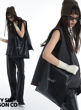 DirtySix “rahrah!”袋袋 5色 撞色绣线 原创 大容量软皮托特包