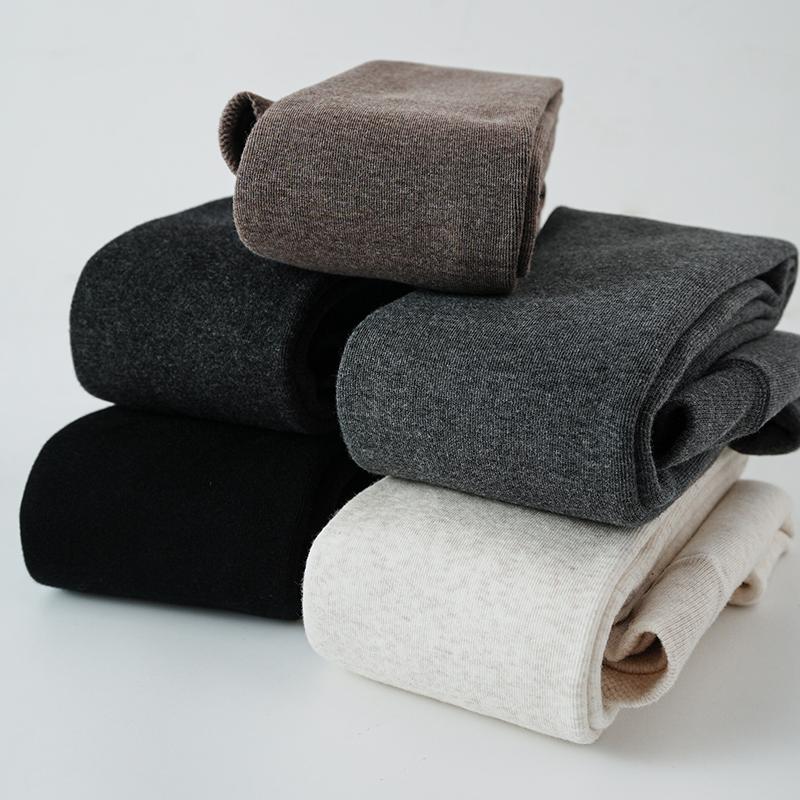 加绒加厚竖条纹保暖打底袜