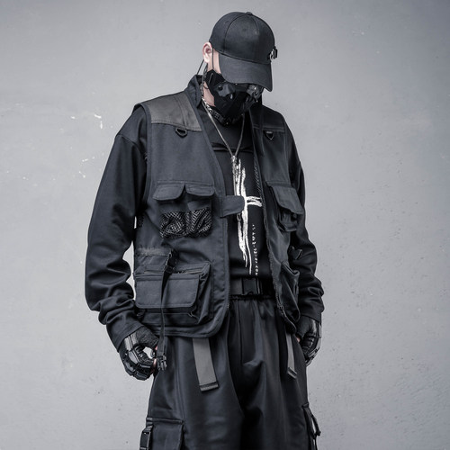 小众设计暗黑机能马甲潮高街战术