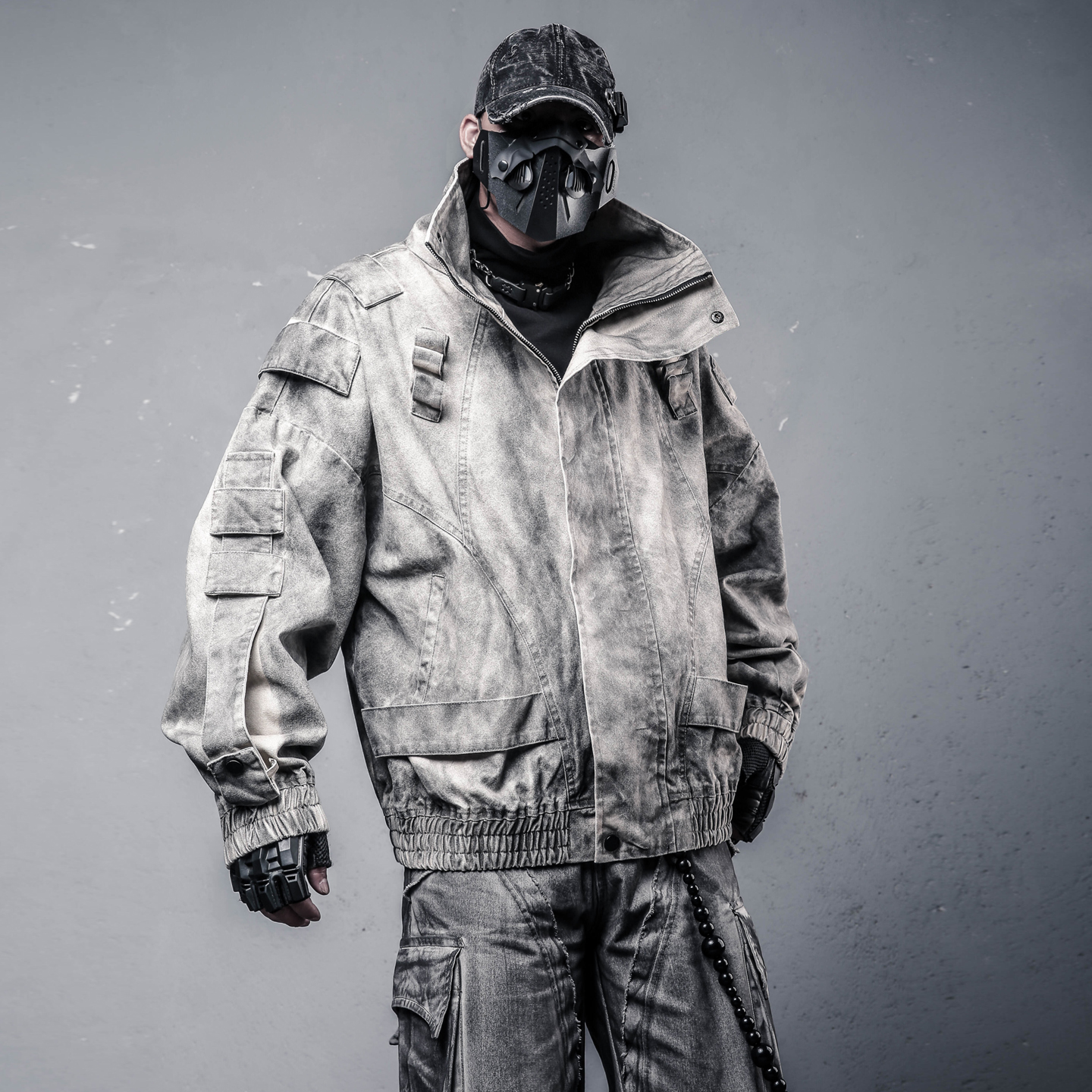 小众重工洗水做旧脏洗飞行夹克