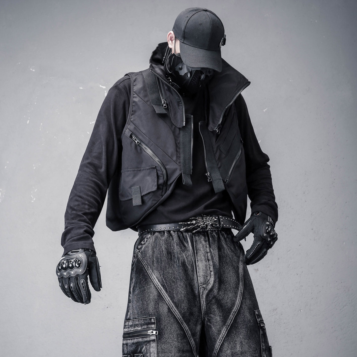 重工机能风马甲男拼接高领战术背心工装多口袋户外马夹无袖外套潮,男装,常规马甲,淘宝优惠券,粉丝福利购,淘宝优惠卷