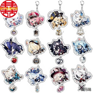 原神  旅行者流浪者可莉散兵 亚克力钥匙扣 手办游戏周边夹层现货