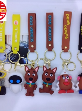 跨境创意卡通弹头先生史酷比机器人钥匙扣挂件包包汽车钥匙链配饰